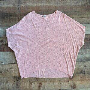 Smartwool Womens Pointelle Pullover Sweater Rose Cloud Heather Pink Oversized -L
